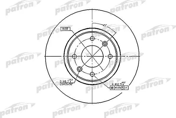 Тормозной диск Patron передний для Peugeot 406 I 1995-2004. Артикул PBD2782