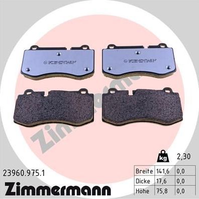 Тормозные колодки Zimmermann rd:z. Артикул 23960.975.1