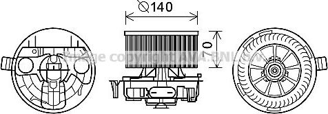 Вентилятор, мотор печки (отопителя) салона AVA. Артикул RT8574