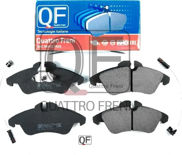 Колодки тормозные дисковые передние к-т с электрическим датчиком износа (Quattro Freni). Артикул qf500121