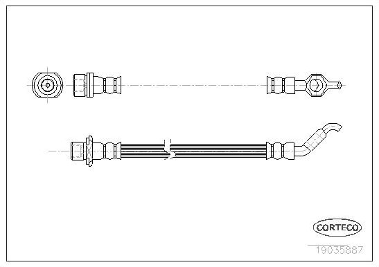 Тормозной шланг Corteco задний для Toyota Prius II (XW20) 2003-2009. Артикул 19035887