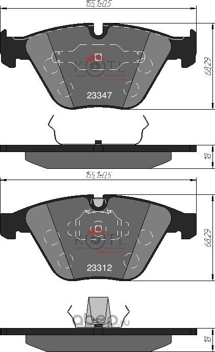 Колодки тормозные дисковые передние к-т BMW E60/E61/E65 (Kotl) Kotl. Артикул 1498kt