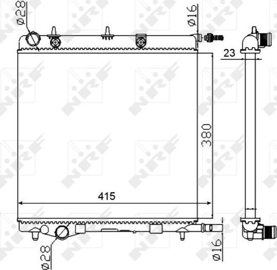 Радиатор охлаждения двигателя NRF (алюминий). Артикул 50430A