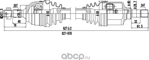 Полуось (Dynamatrix-Korea) Dynamatrix-Korea. Артикул DDS245105
