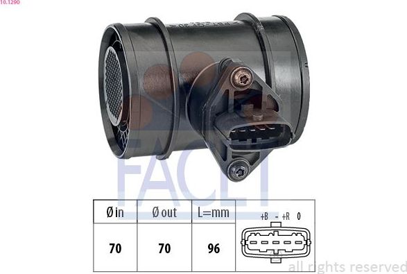 Датчик массового расхода воздуха (ДМРВ) Facet Made in Italy - OE Equivalent. Артикул 10.1290