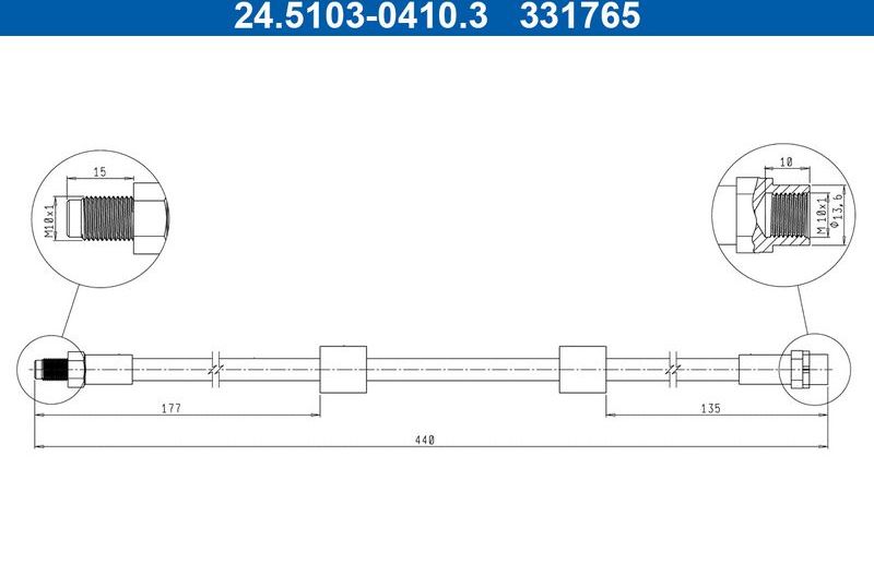 Тормозной шланг ATE. Артикул 24.5103-0410.3