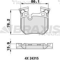 Тормозные колодки Braxis. Артикул AA0486