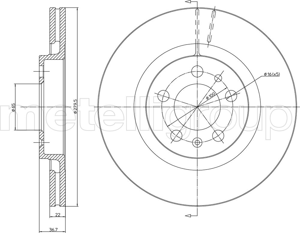 Тормозной диск Metelli. Артикул 23-0391C