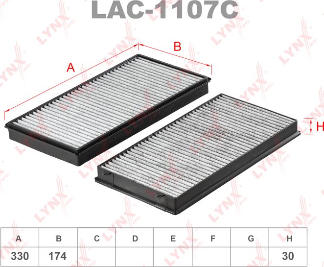 Салонный фильтр LYNXauto. Артикул LAC-1107C