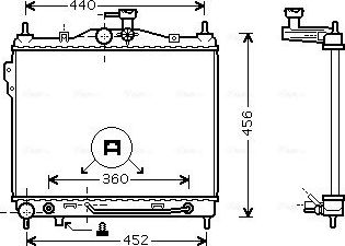 Радиатор охлаждения двигателя AVA. Артикул HYA2100