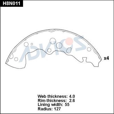 Тормозные колодки Advics задние для Suzuki Grand Vitara II 1998-2005. Артикул H8N011