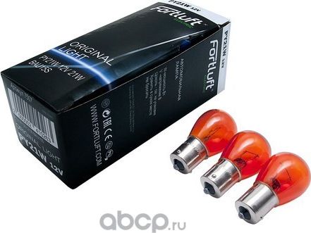 7507-10 Лампа желтая PY21W 12V BAU15S Original light [10шт] (Fortluft). Артикул 750710