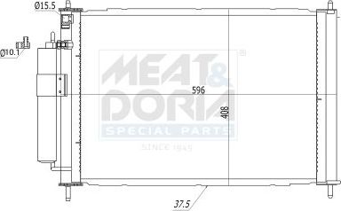 Радиатор кондиционера (конденсатор) Meat & Doria для Nissan Note I 2006-2012. Артикул 991163