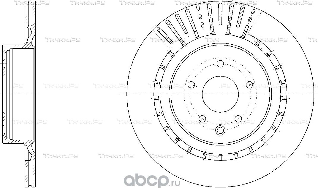 Диск тормозной вентилируемый (G-Brake). Артикул GR21049