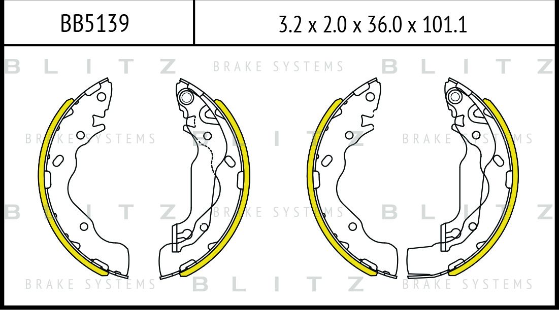 Колодки тормозные барабанные (Blitz). Артикул BB5139