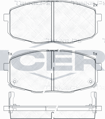 Тормозные колодки Icer передние для Hyundai i30 I 2007-2012. Артикул 181540