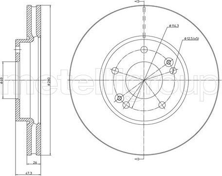 Тормозной диск Metelli. Артикул 23-1053C