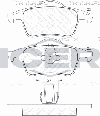 Тормозные колодки Icer задние для Volvo S60 I 2000-2010. Артикул 181298