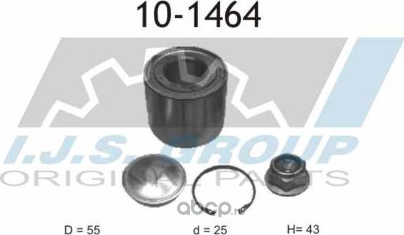10-1464_к-кт подшипника ступицы задней!/ Renault Logan/Sandero 04 (IJS). Артикул 101464
