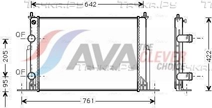 Радиатор охлаждения двигателя AVA. Артикул FTA2244