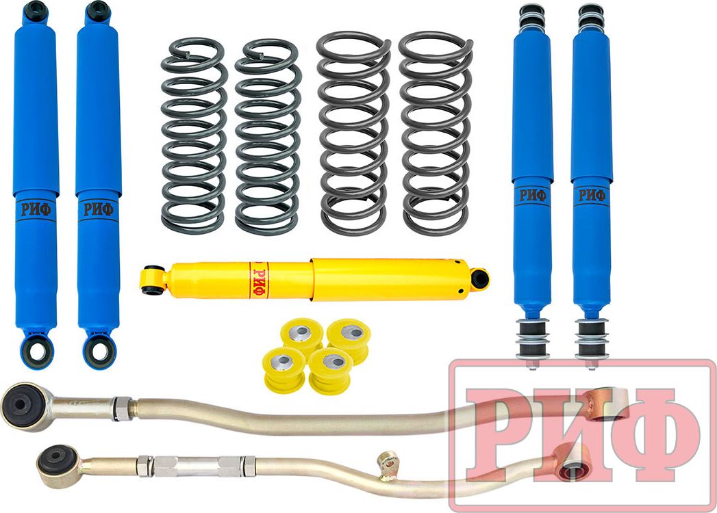 Лифт-комплект РИФ арктический для Nissan Patrol Y61 (левый руль) 1997-2026, лифт 100 мм. Артикул RIF-Y61-4-L-Arc
