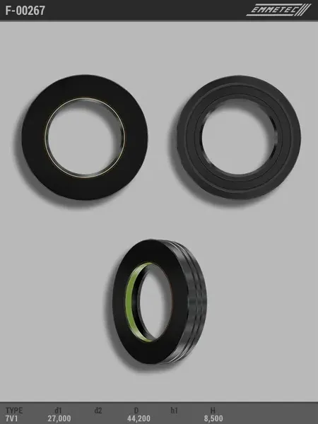 Сальник 27,00/44,20*8,50 тип 7V1 (Emmetec). Артикул F00267