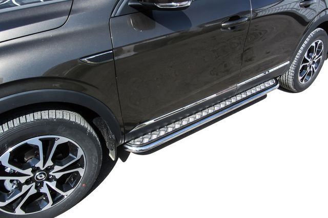 Защита Slitkoff порогов D42 с листом для Renault Arkana 2019-2026. Артикул RAR4WD005