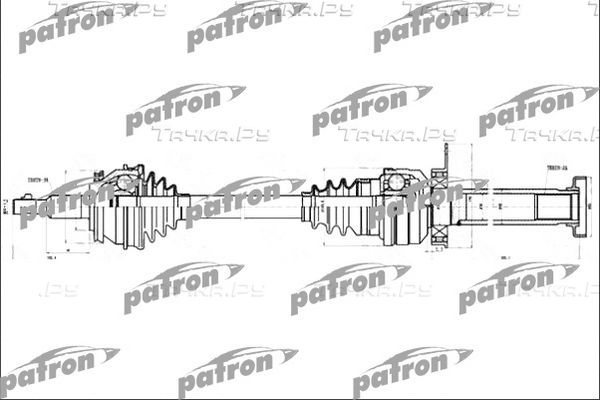 Полуось (привод в сборе, приводной вал) Patron. Артикул PDS4500