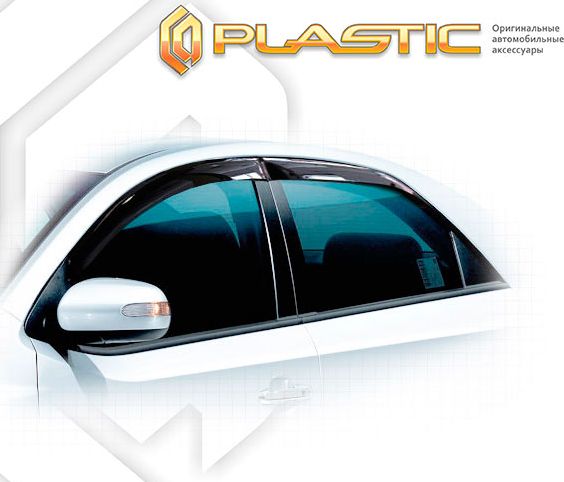 Дефлекторы СА Пластик для окон (Classic полупрозрачный) Kia Cerato II 2008-2013. Артикул 2010030306001