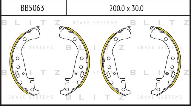 Колодки тормозные TOYOTA YARIS 99- задн. (Blitz). Артикул BB5063