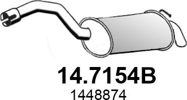 Глушитель Asso для Ford Galaxy II 2006-2015. Артикул 14.7154B