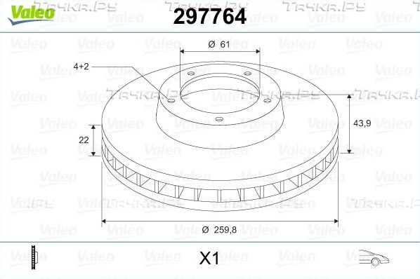 Тормозной диск Valeo. Артикул 297764
