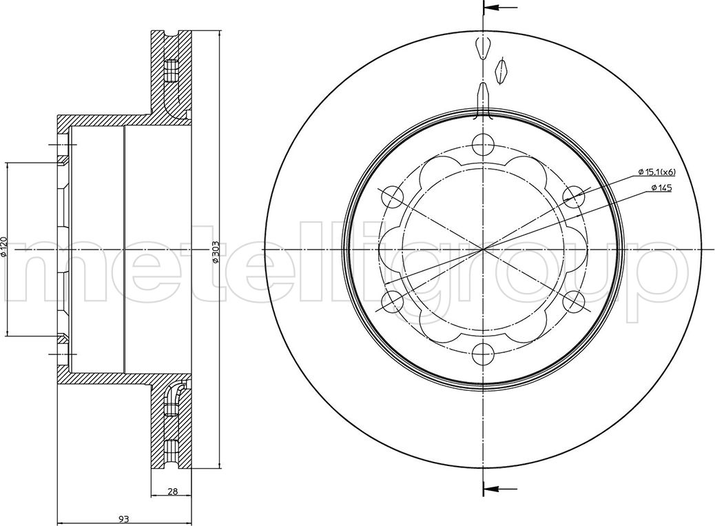 Тормозной диск Metelli. Артикул 23-0880