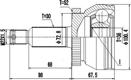 Шрус наружный hyundai santa fe cm (06-12) (Zikmar). Артикул Z87303R