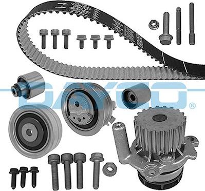 Помпа (водяной насос) с комплектом ремня ГРМ Dayco для Audi A1 I (8X) 2010-2015. Артикул KTBWP7880