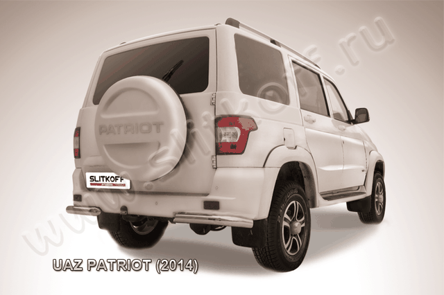 Защита Slitkoff задняя d76 уголки для УАЗ Patriot I рестайлинг 2014-2026. Артикул UP14-007