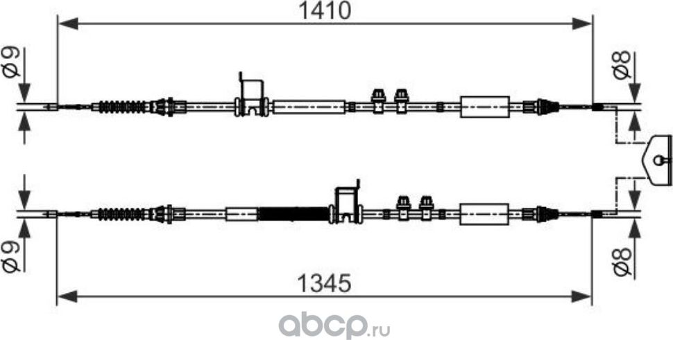 Cable, parking brake (Bosch). Артикул 1987482560