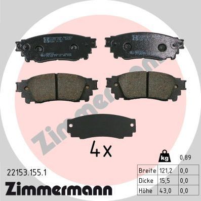 Тормозные колодки Zimmermann. Артикул 22153.155.1