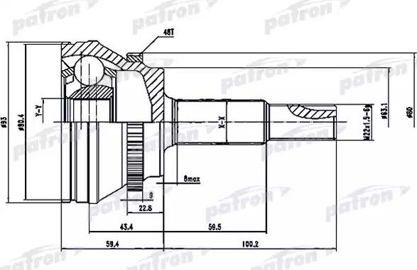 Шрус наружный (граната) Patron. Артикул PCV1559