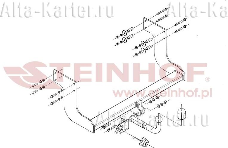 Фаркоп Steinhof для Kia Bongo III (кроме 4WD) 2008-2026. Артикул K-034