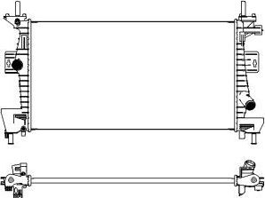 Радиатор охлаждения двигателя Sakura для Ford Focus III 2010-2019. Артикул 3161-8516