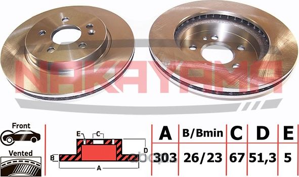 Диск тормозной передний (Nakayama). Артикул Q4932