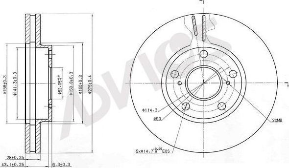 Тормозной диск Advics. Артикул A6F188B