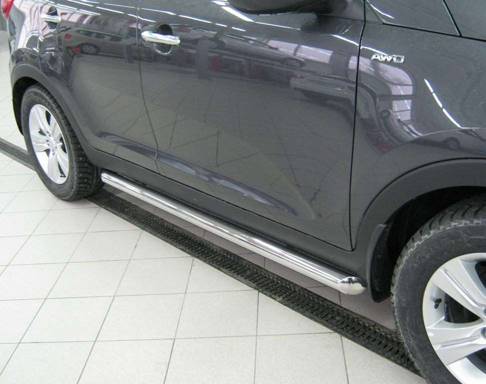 Защита порогов RusStal труба d76 (вариант 1) для Toyota Land Cruiser 100 1998-2007. Артикул LHT-0004621