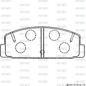 Тормозные колодки Advics передние/задние для Mazda Premacy I (CP) 1999-2005. Артикул SN773