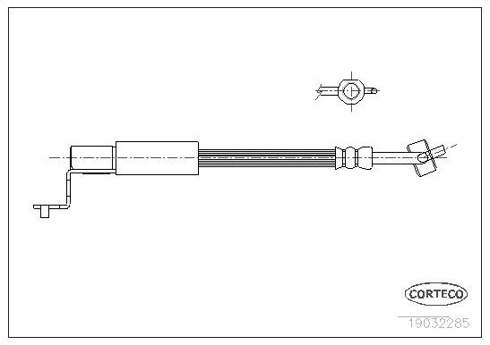 Тормозной шланг Corteco передний правый/левый для Ford Escort V 1995-2001. Артикул 19032285