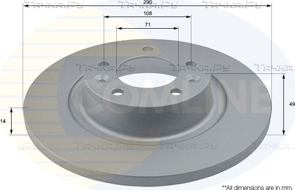 Тормозной диск Comline COATED. Артикул ADC1581