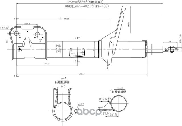 Амортизатор передний правый (газ) AWSA420906 (Awgo). Артикул AWSA420906