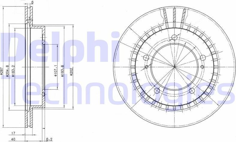 Тормозной диск Delphi. Артикул BG3158