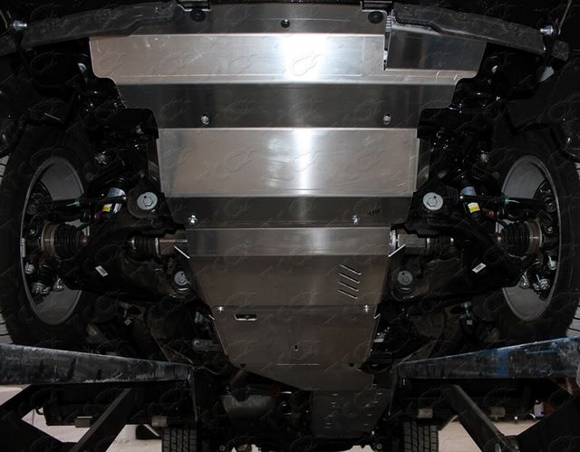 Защита алюминиевая ТСС (4 мм) для картера, радиатора, КПП, РК, переднего моста и бака Haval H9 2015-2026. Артикул ZKTCC00411K